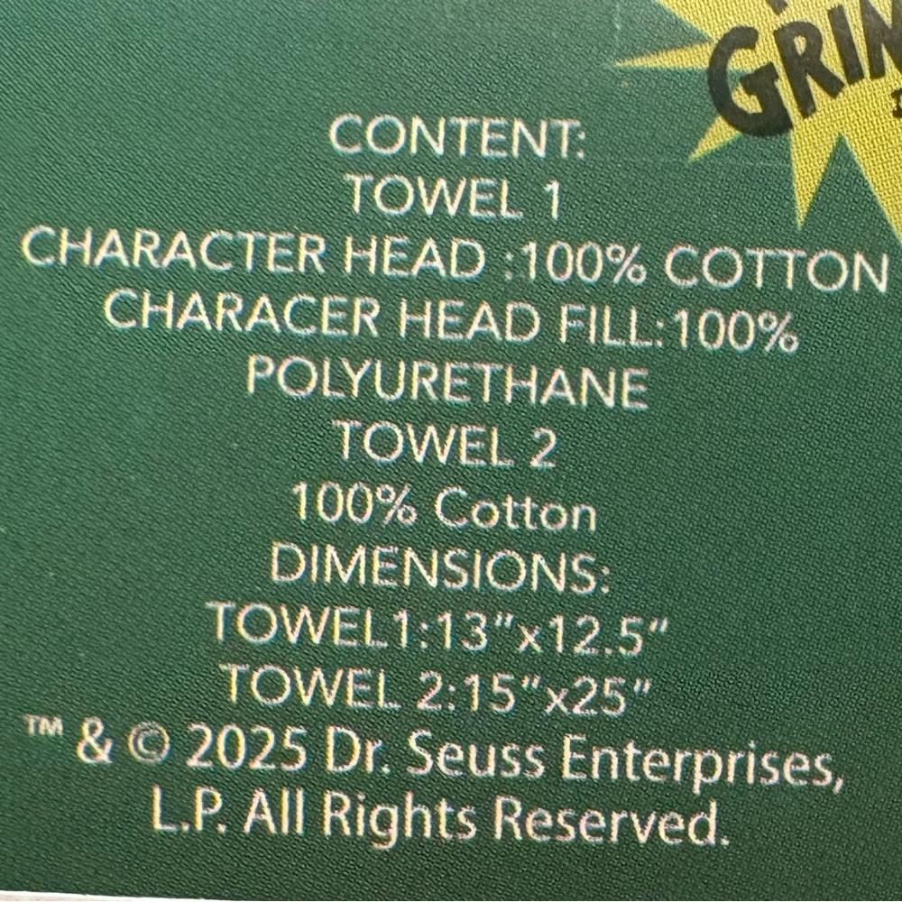 Dr. Seuss The Grinch Novelty 2pc Kitchen Towel Set - Red and Green - Picture 6 of 6